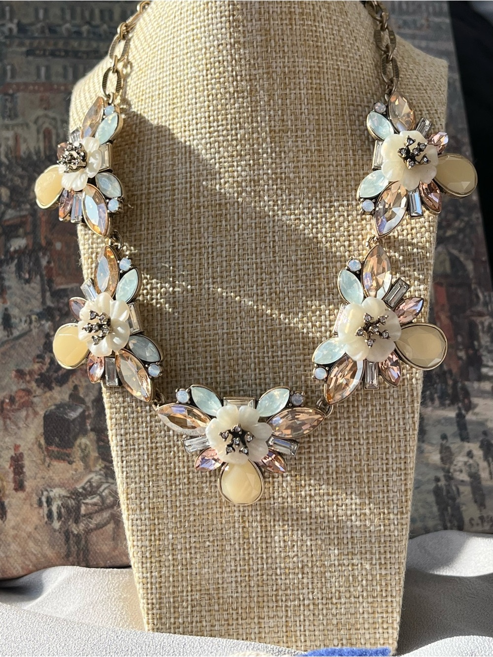 Chloe + Isabel Pastel Floral Crystal Necklace - Blush, Opal & Champagne